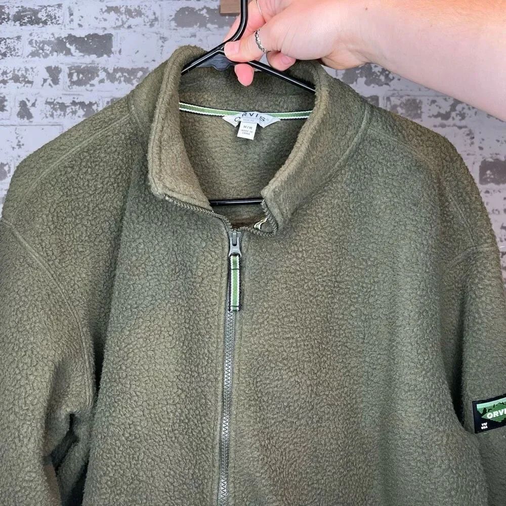 Orvis | mens olive green full zip Sherpa